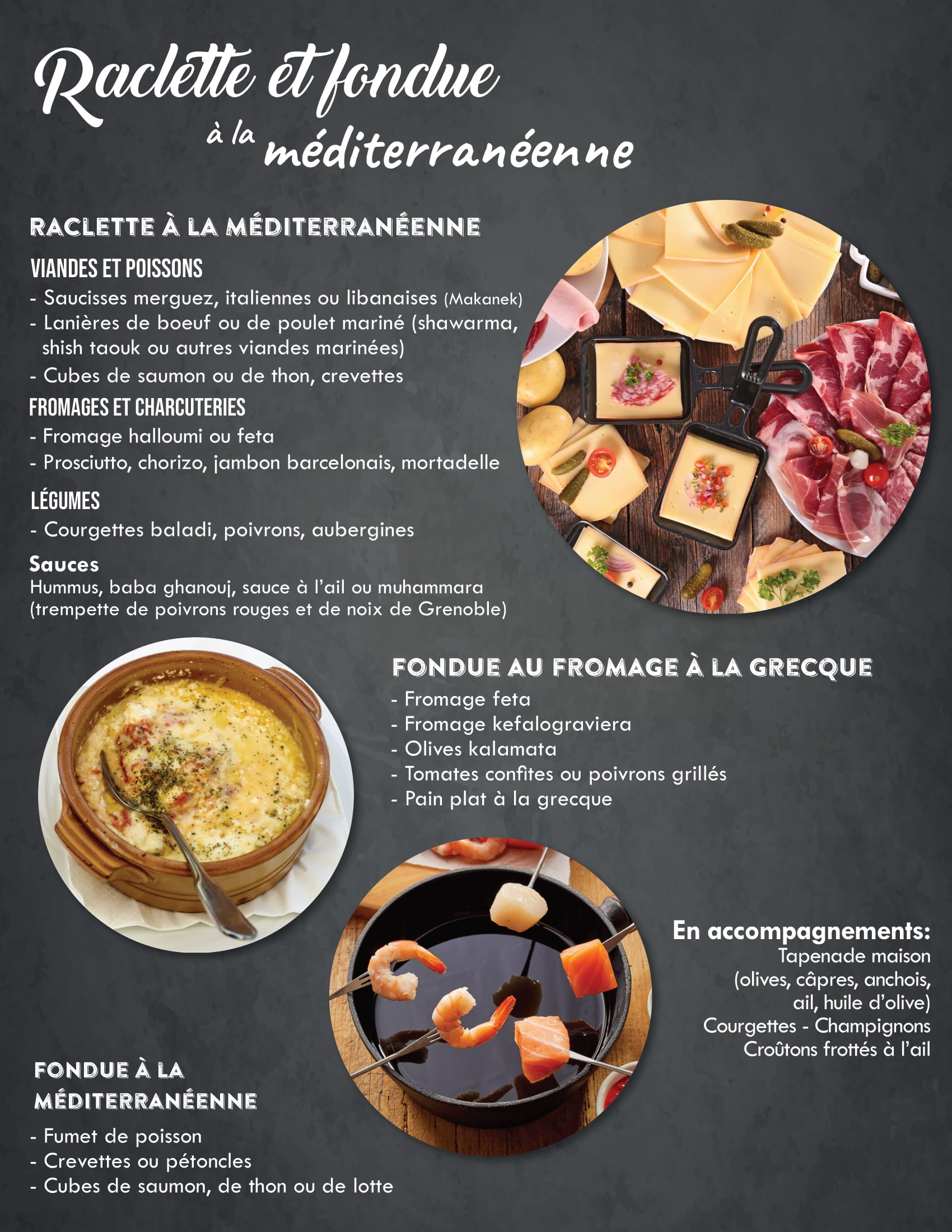 Raclette and fondue Marché Adonis